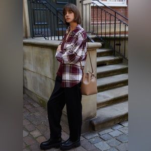 NWT $495 Iro Hatik Checked Button down blouse Coat Jacket